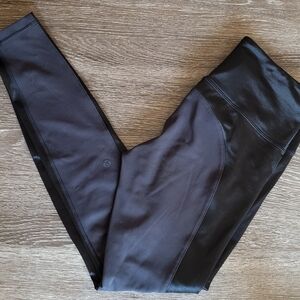 Lululemon Special Edition Wunder Train Satin Panels Leggings Black Size 6 28"